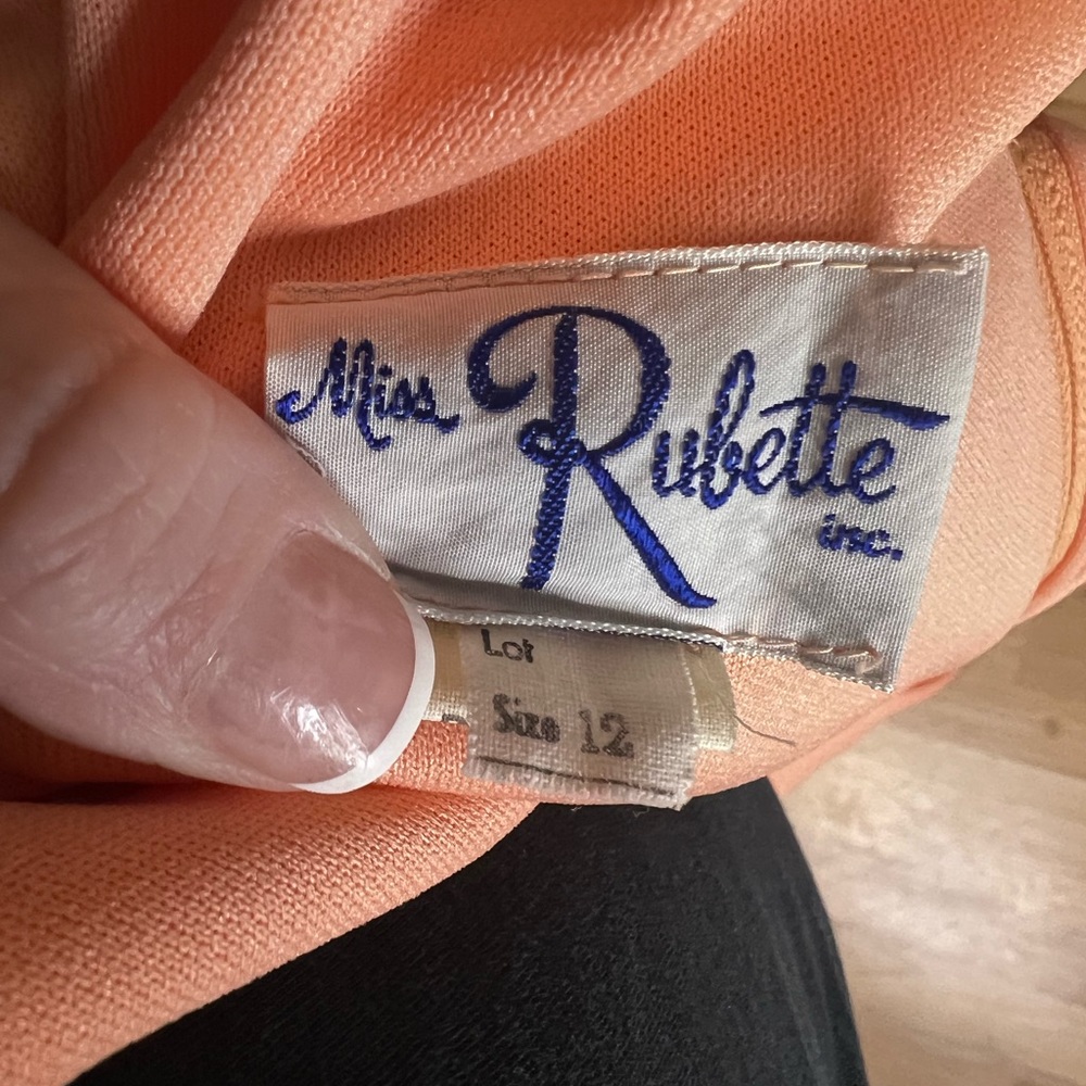 Miss Rubette Vintage Cape dress Formal peach orange - Picture 3 of 15